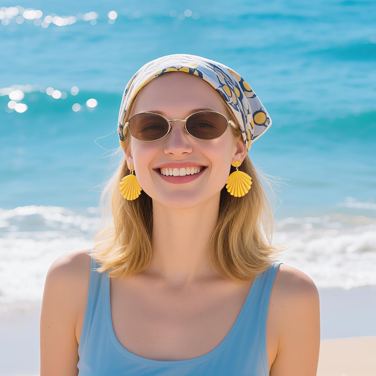 GFUIARA Retro Oval Sunglasses for Women Men - Classic 90s Vintage Trendy Shades with UV400 Protection, Gold Metal Frame - Image 4