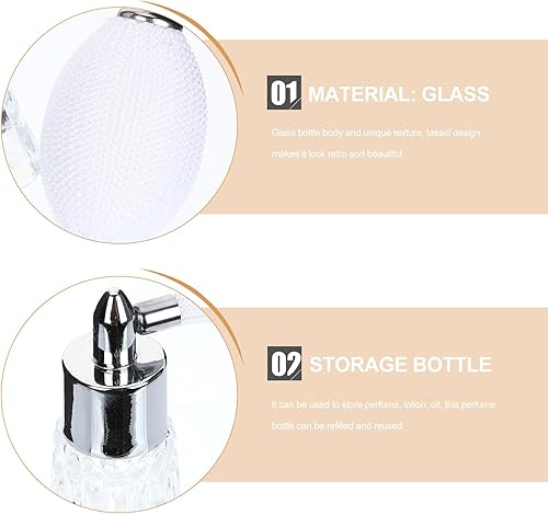 Miniatura 6 de Refillable Glass Perfume Bottle with Fine Sprayer Crystal Clear Vintage Style Atomizer for Travel and Home Use Reusable Empty Fragrance Container