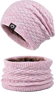 Altsuceser Gorro de punto grueso para hombre y mujer, color rosa