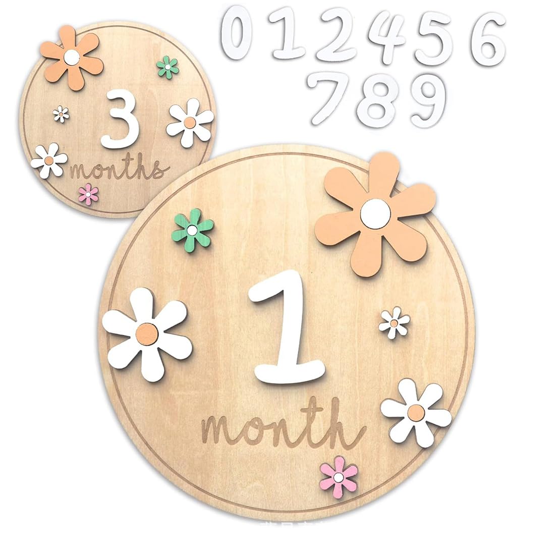 Carte dei Milestone Baby, Dischi Milestone in Legno per Neonati, Carte Milestone Mensili per Bambini, Perfetti Accessori Fotografici per Catturare la Crescita del Bambino
