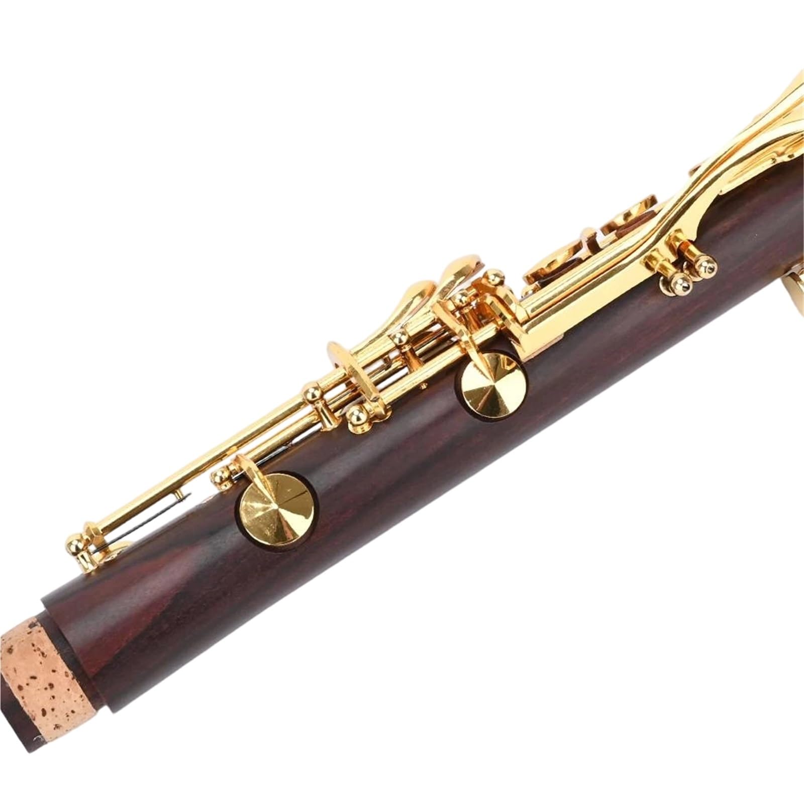 Clarinete Bb Chapado En Oro 17 Teclas Cuerpo De Secoya Almohadilla Piel Oveja
