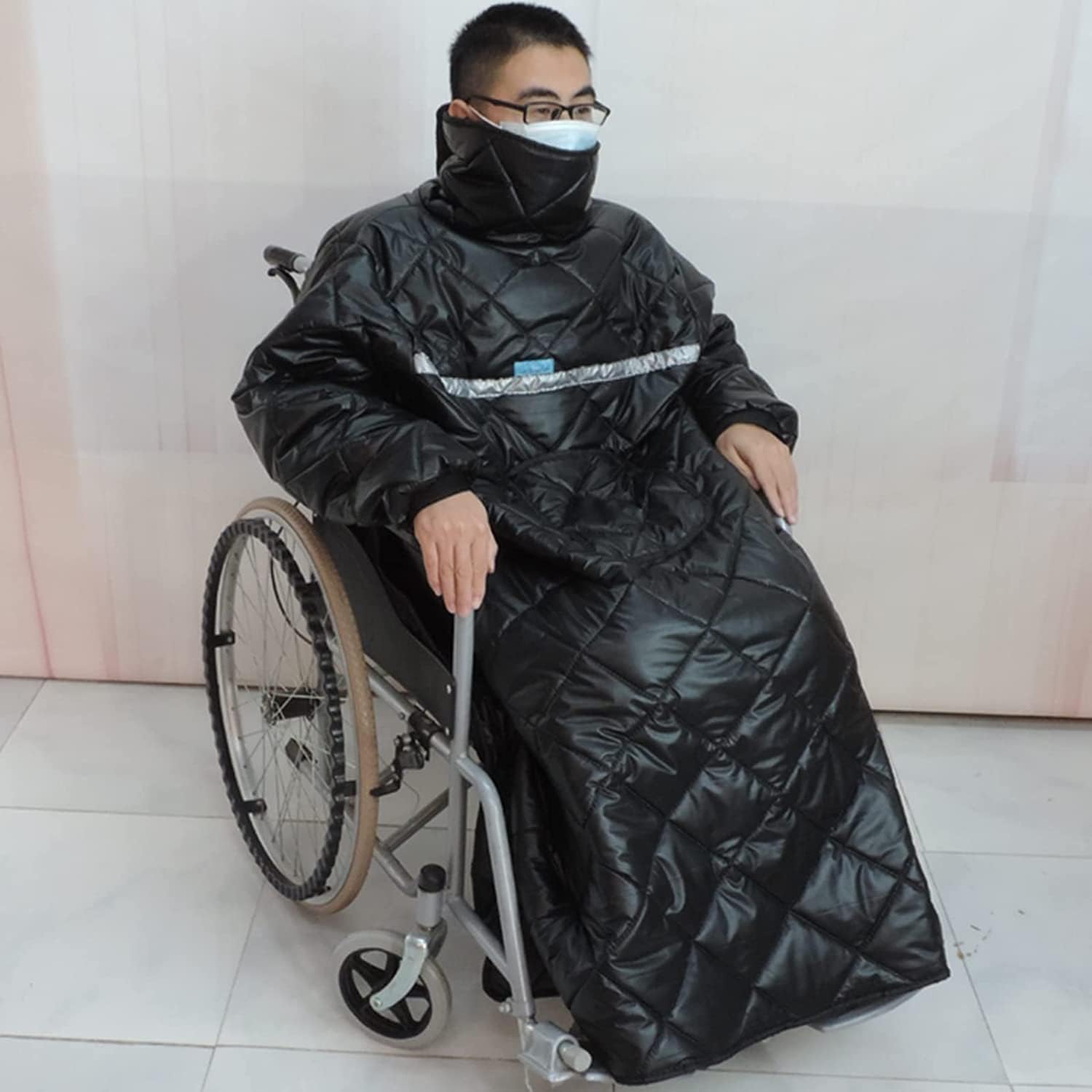 車椅子用ブランケット 暖かいカバー 冬用 防水フリース裏地 車椅子用 ウォーマーカバー 高齢者用 車椅子対応 M