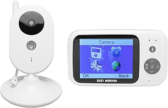 Câmera para Bebês, Volume Ajustável, Toca Canções de Ninar, Visão Noturna Clara, Câmera de Segurança, áudio Bidirecional para Crianças Mais Velhas (plugue da ue)