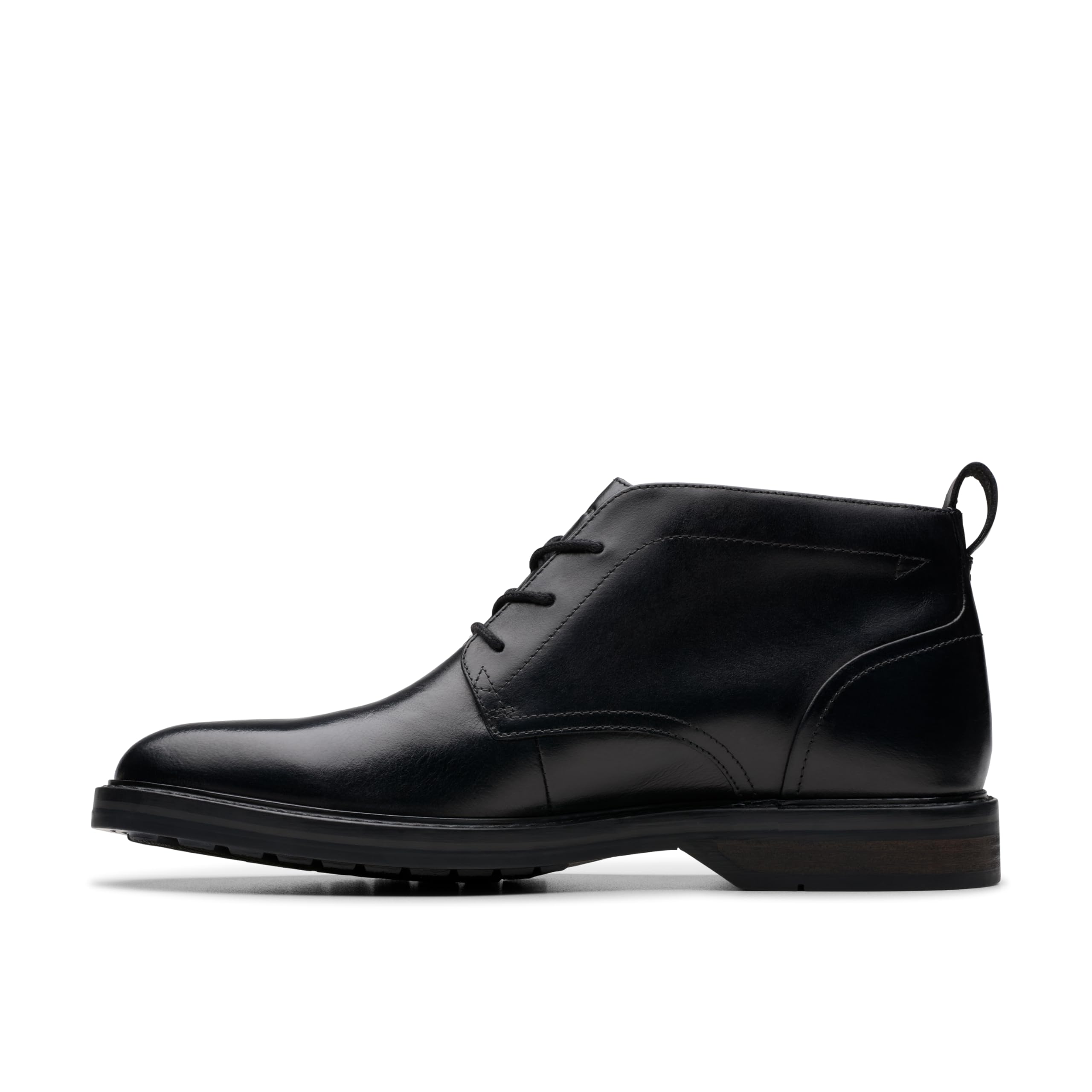 Clarks Aldwin Chukka Mens Black Leather, 10.5