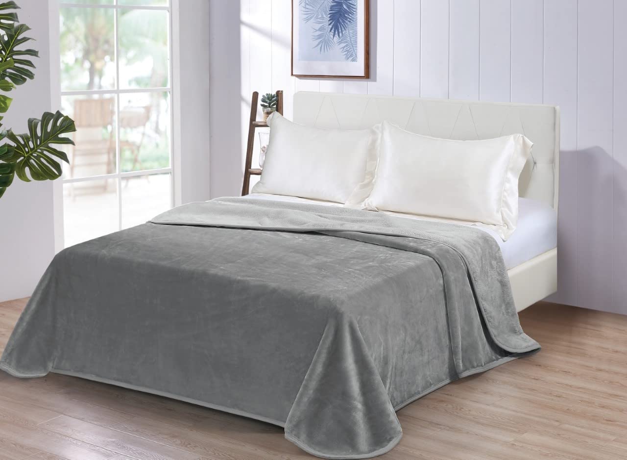 DONATELLA Manta Terciopelo - 135 cm., Gris