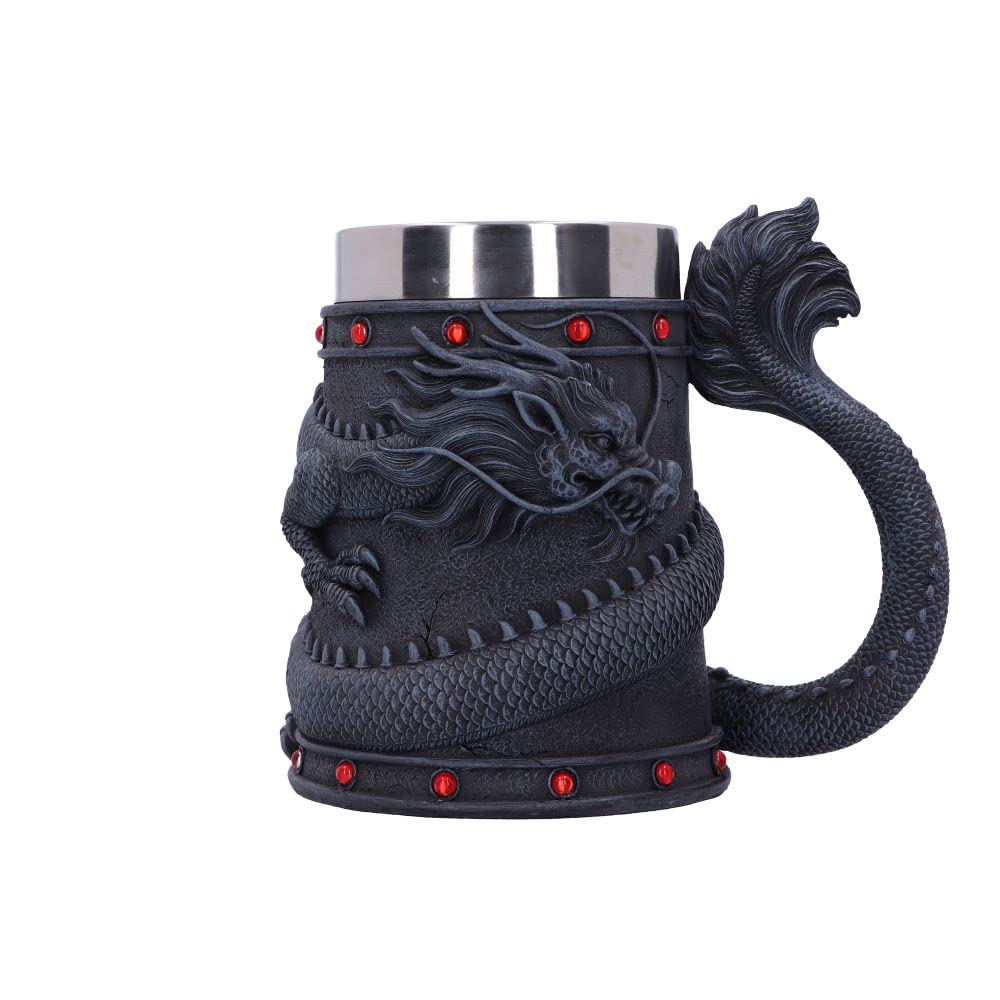 Jarra de dragón Nemesis Now Dragon Coil gris de 16 cm con acabados esculpidos a mano