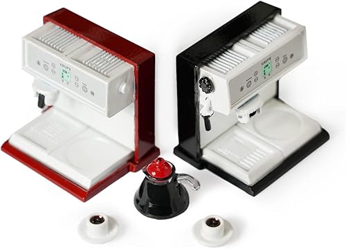 Miniatura 9 de Cafetera en miniatura con olla y 2 tazas, accesorios para casa de muñecas 112, máquina de café, decoración artificial de la casa, decoración de