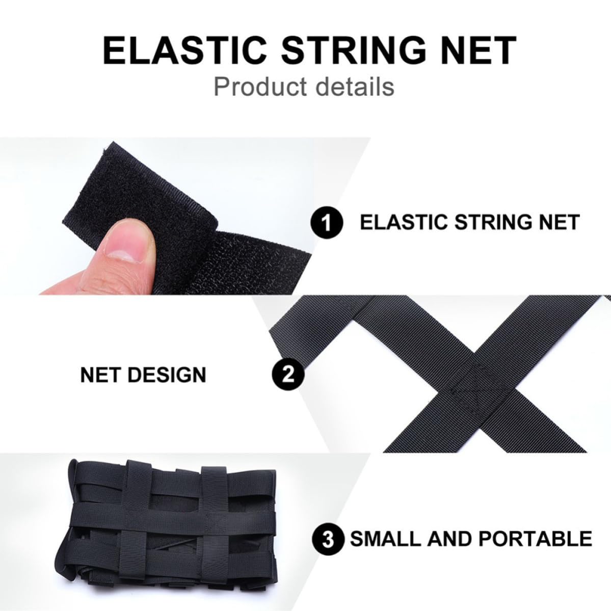 2 Stück Auto Dachnetz aus Nylon, Elastisch, Schwarz, 8 Fächer
