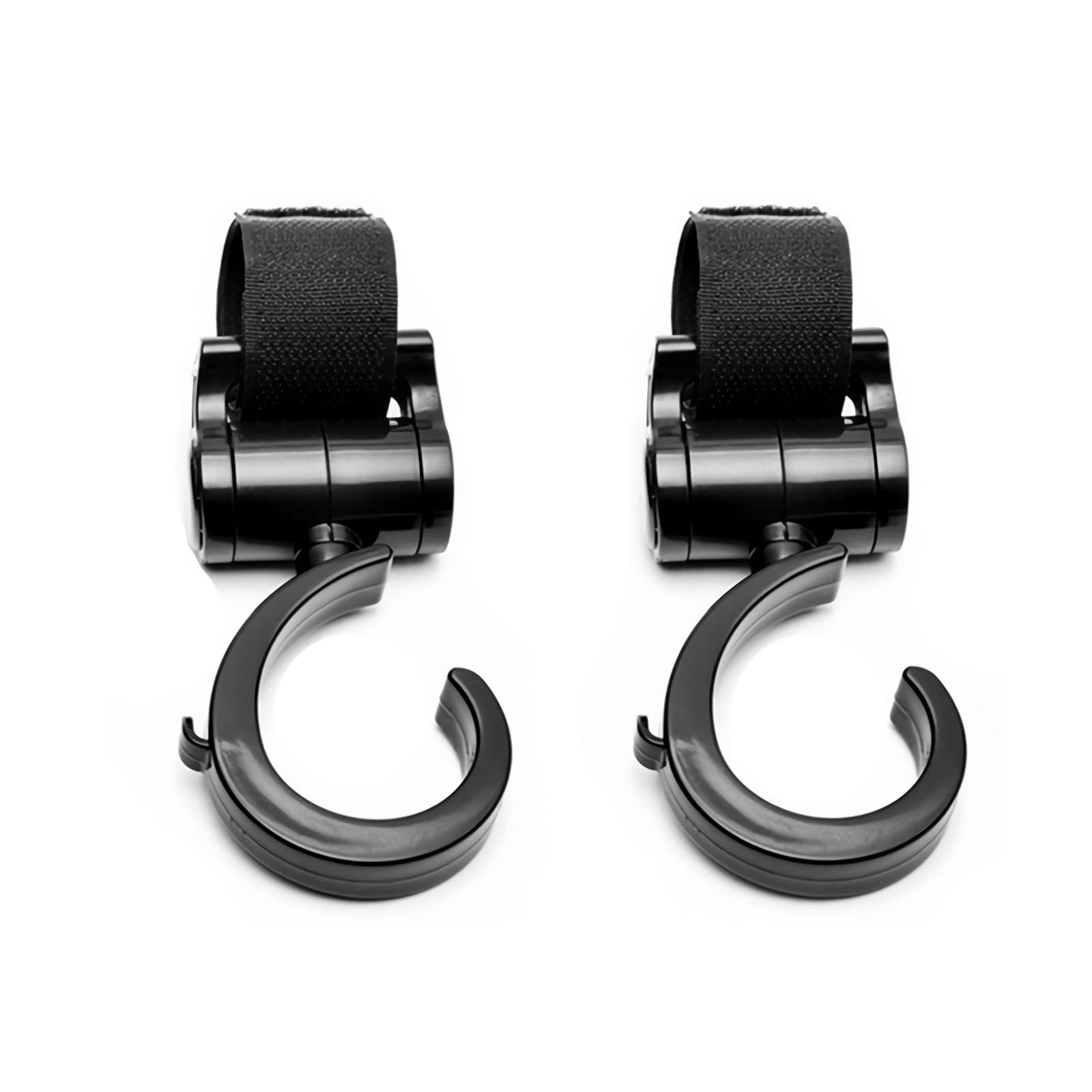 Eidyer Pram Hooks, Multifunction Stroll Buggy Bag Hook Hanger Pushchair Rotating for Buggy Clips Trolley Hanging Bags Clothes - 2 Pack
