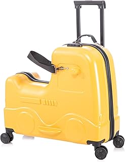 Apelila 22 inch Ride on Suitcase for Kids Travel Luggage Trolley Suitcase with Spinner Wheels Travel Luggage for Child wit...