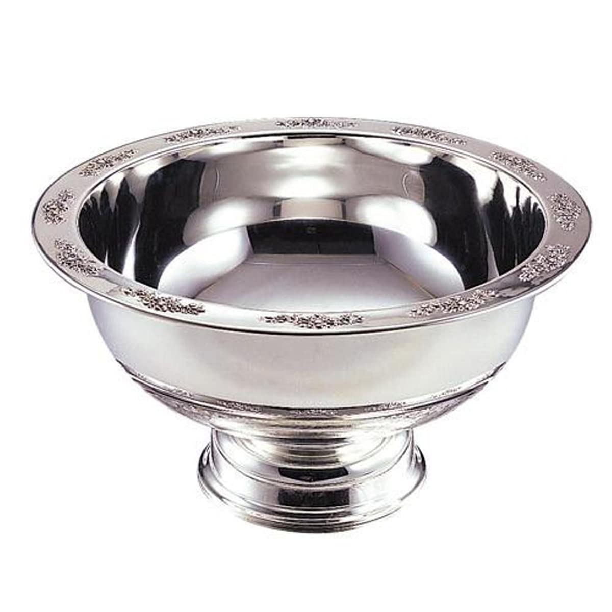 Jiallo Large Modern Stainless Steel Punch Bowl for Party in Silver