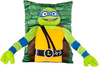 Jay Franco Nickelodeon Teenage Mutant Ninja Turtles Leonardo 3D Snuggle Pillow - Super Soft Green Plush Pillow - Measures 15 Inches