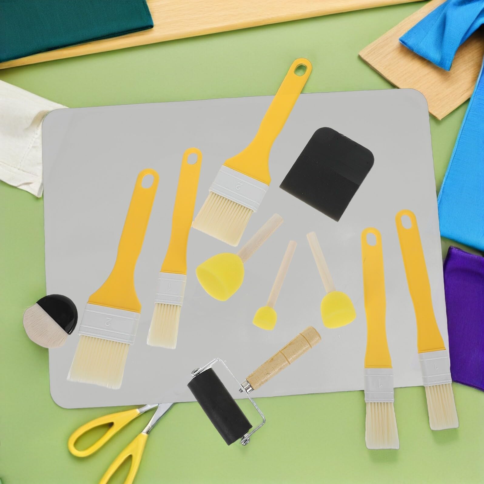 Kit Completo de Herramientas para Decoupage con Diseño Portátil y Materiales de Plástico y Madera Adecuado para Actividades de Manualidades y Decoración del Hogar