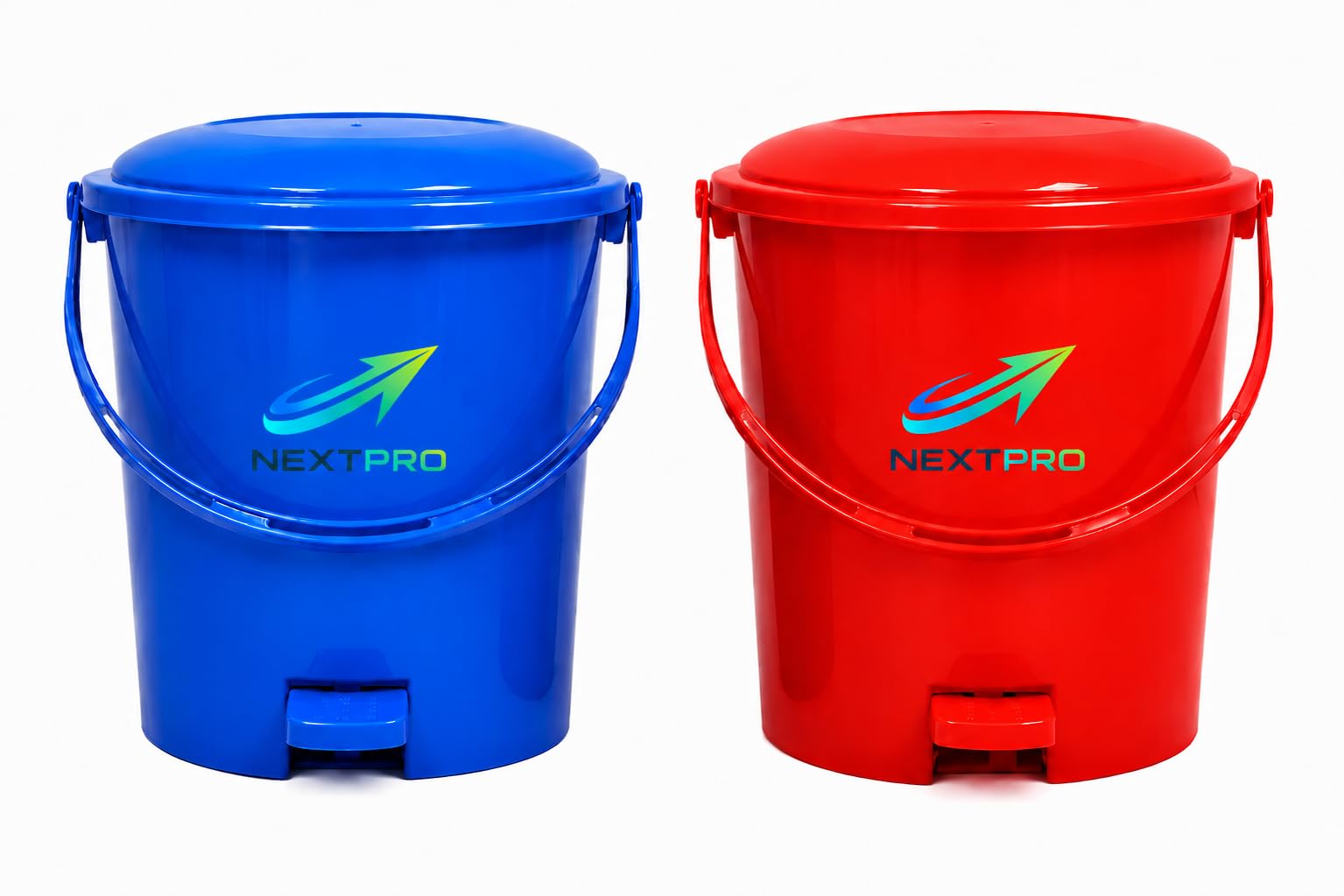 Plastic Pedal Dustbin with Handle, 7 Litre, Blue and Red Combo | Waste Bin, Trash Can, Pedal Operation, 7L Capacity, Blue & Red Combo-image-31