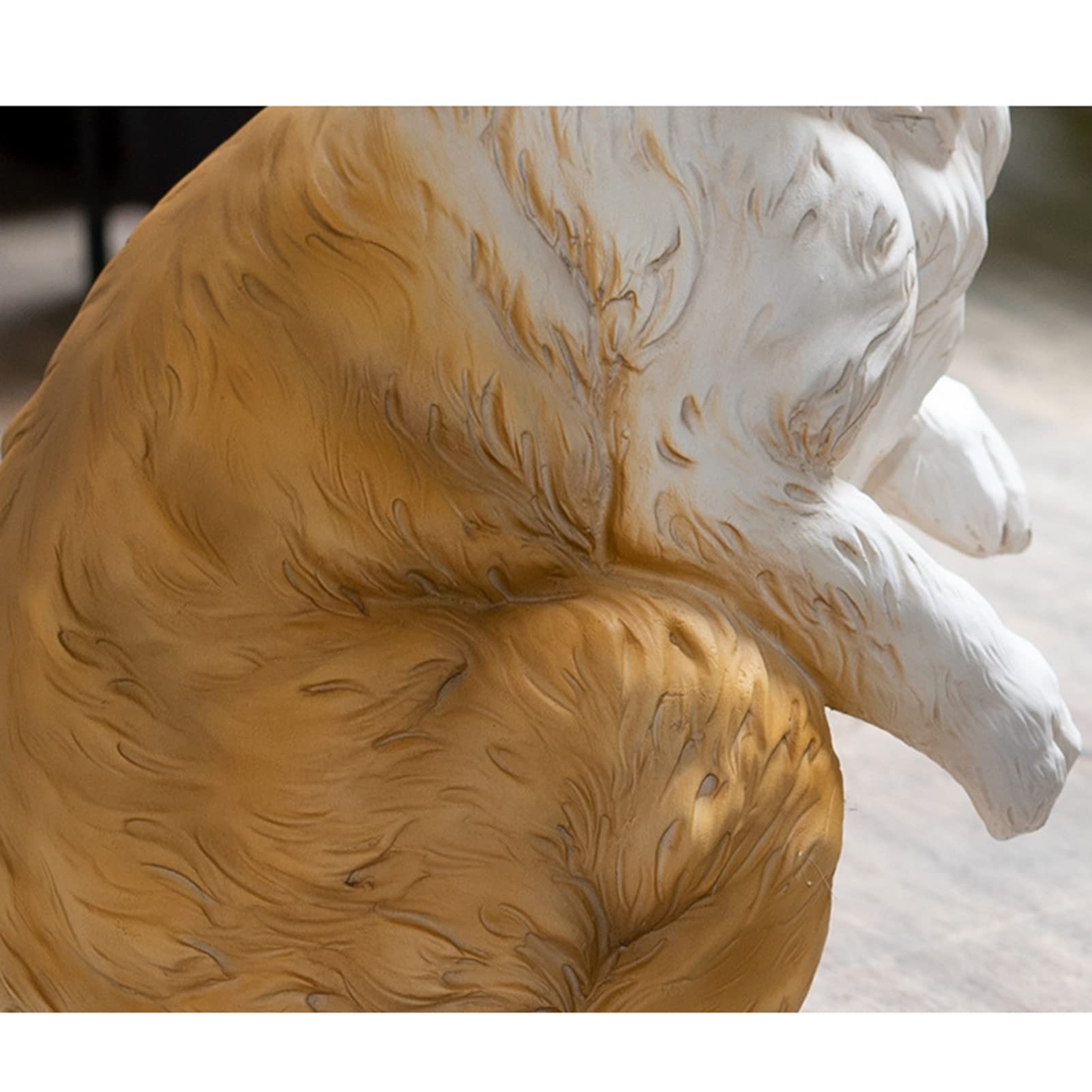 MFFIRE Garten Figur Simulierter Kaninchen Kunstharz Handwerk Sammler Tierfiguren Deko für Draußen Garten Miniaturen Skulpturen & Statuen Schmuckstück,Orange