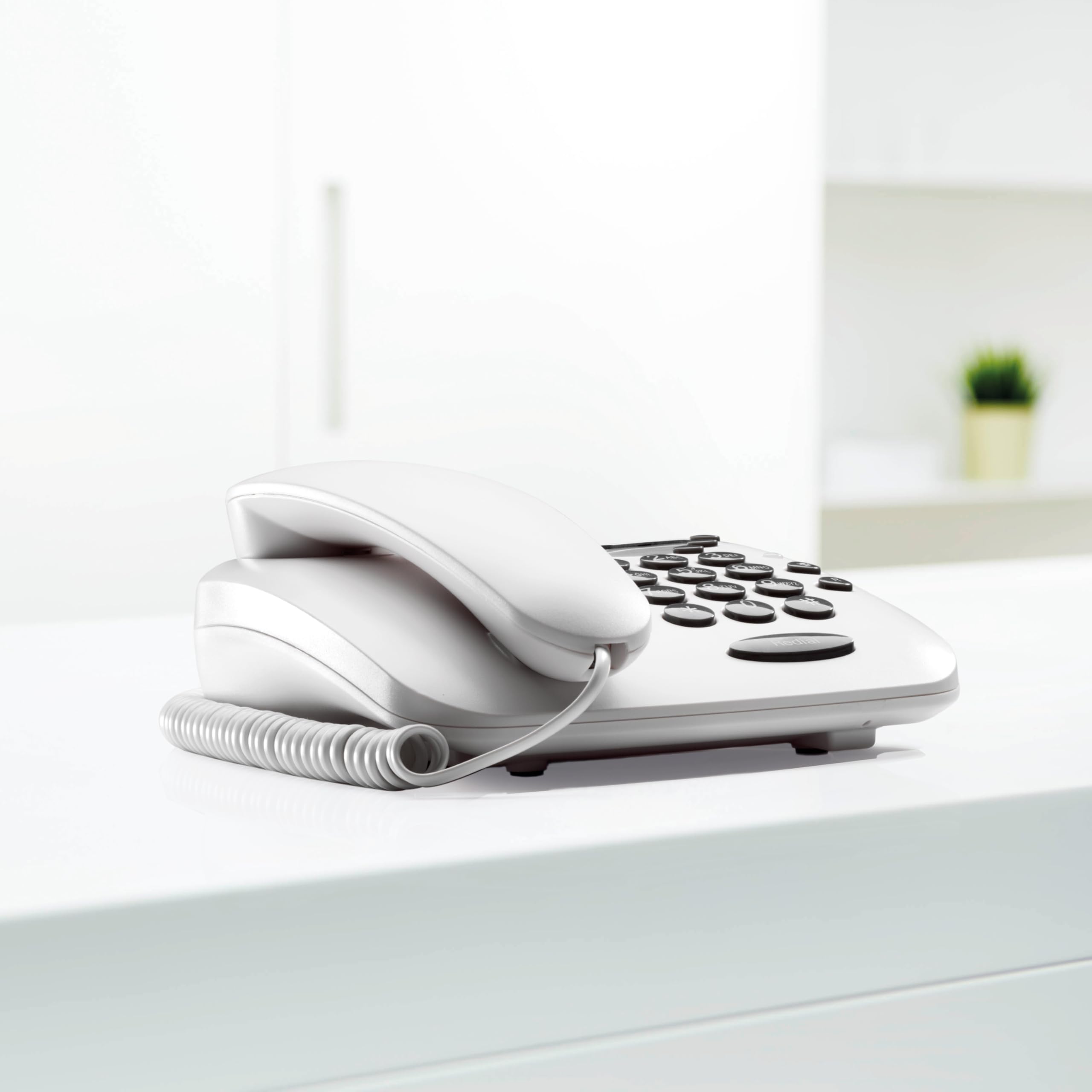 Motorola Voice - CT1 Teléfono con Cable, Llamadas con Cable, Conexiones sin Interrupción, Función Mute - Color Blanco