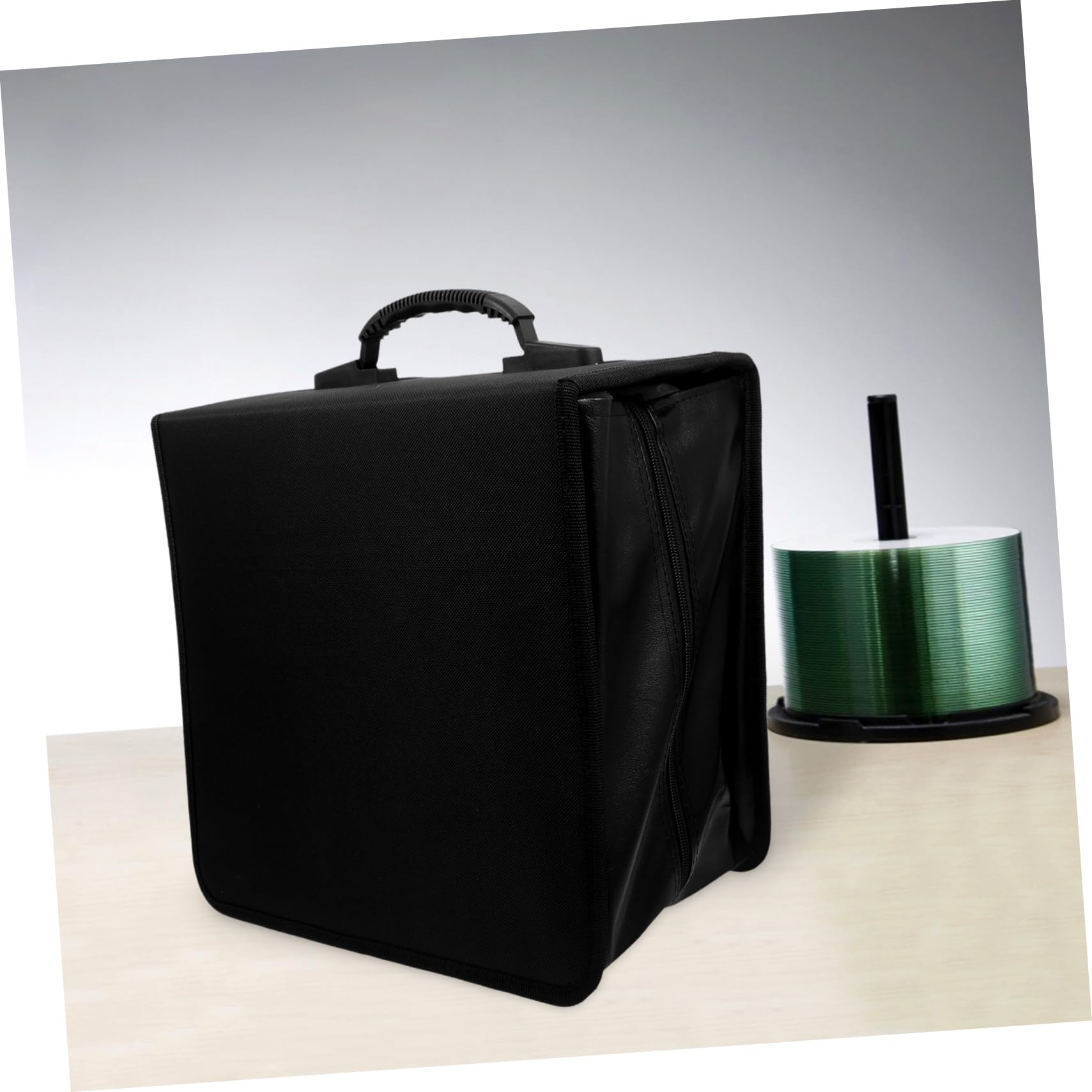 Portaoggetti Per Dvd in Pelle Pu Capacità Dischi Organizer Porta Cd Con Maniglia Raccoglitore Per Cd Dvd Album Di Archiviazione Nero