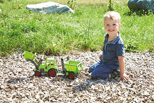 Lena 04214 - EcoActives Anhänger grün, Hänger ca. 20 cm für EcoAktives Traktor, Anhänger aus Kunststoff mit natürlichem Holzgeruch durch Holzanteil, Spielfahrzeuganhänger für Kinder ab 2 Jahre – Bild 6