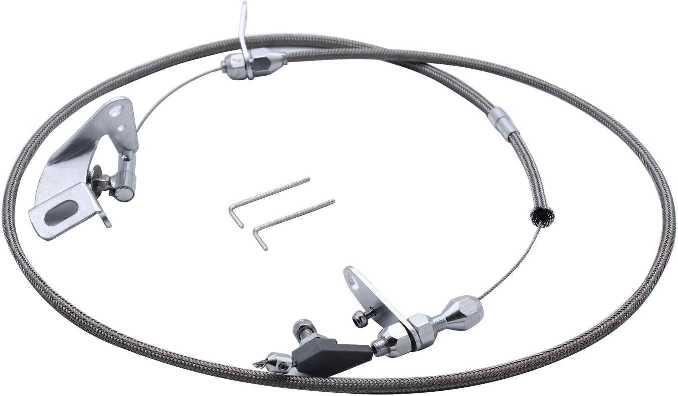 Transmission Kickdown Cable Kit,Stainless Braided Kick Down