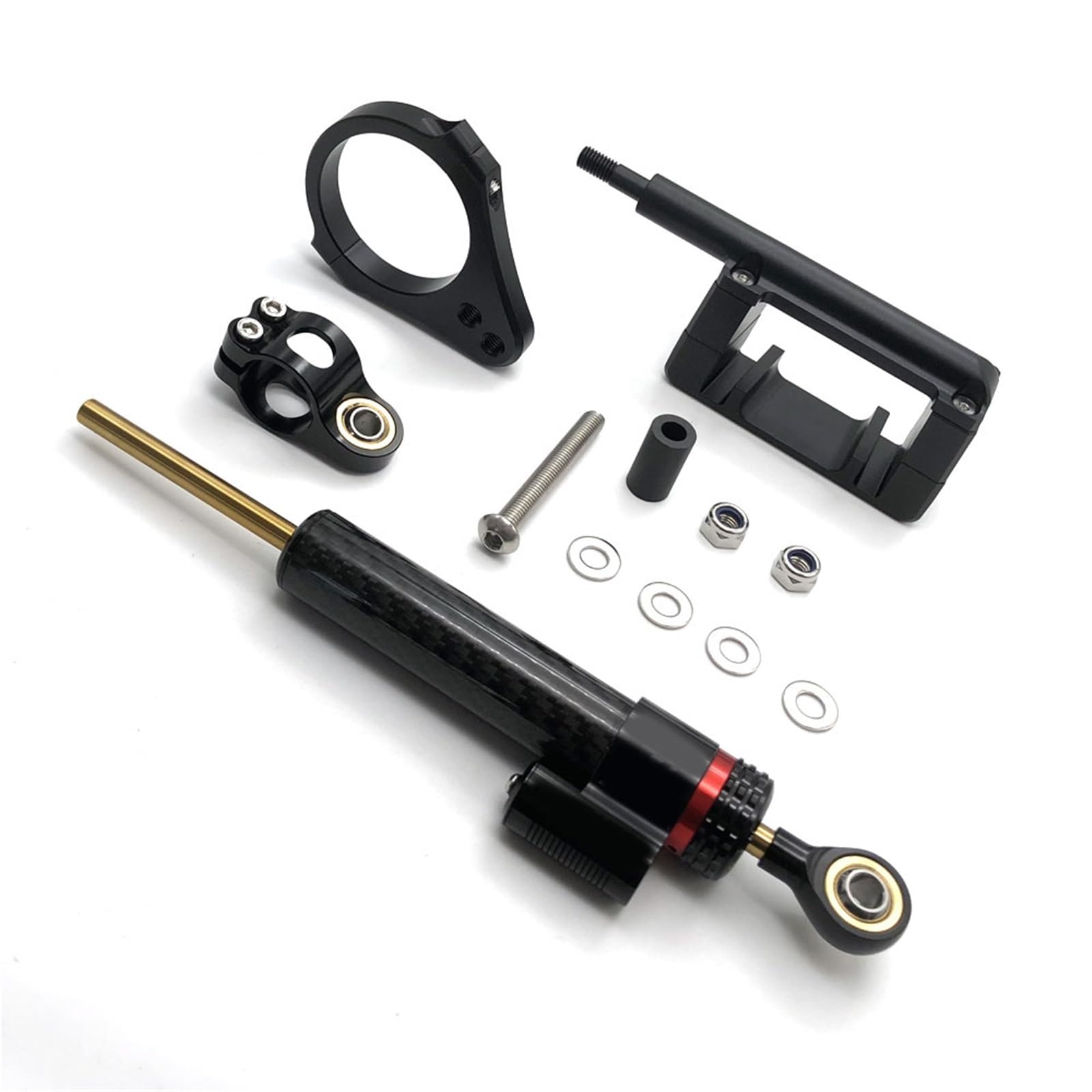 Support D'amortisseur De Direction pour Scooter pour Kukirin G2 Master, Stabilisateur en Fiber Carbone CNC, Kit Réglable