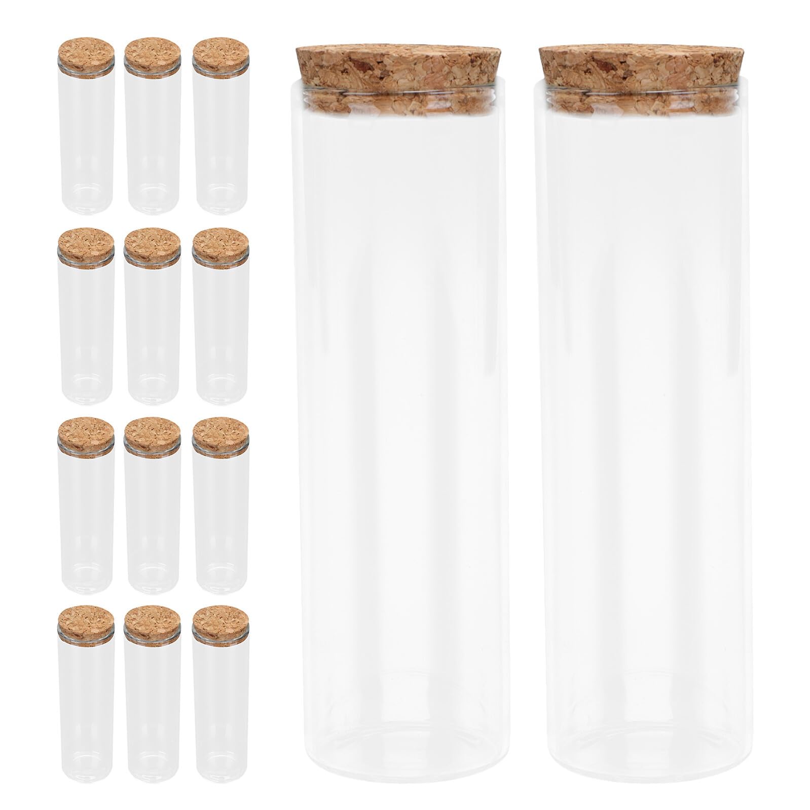 Healeved 40pezzi Provette di Vetro con Tappo di Sughero Piccole Bottiglie Trasparenti Contenitori per Provette di Vetro per Conservazione Sicura Ricordi e Decorazioni Fai da Te