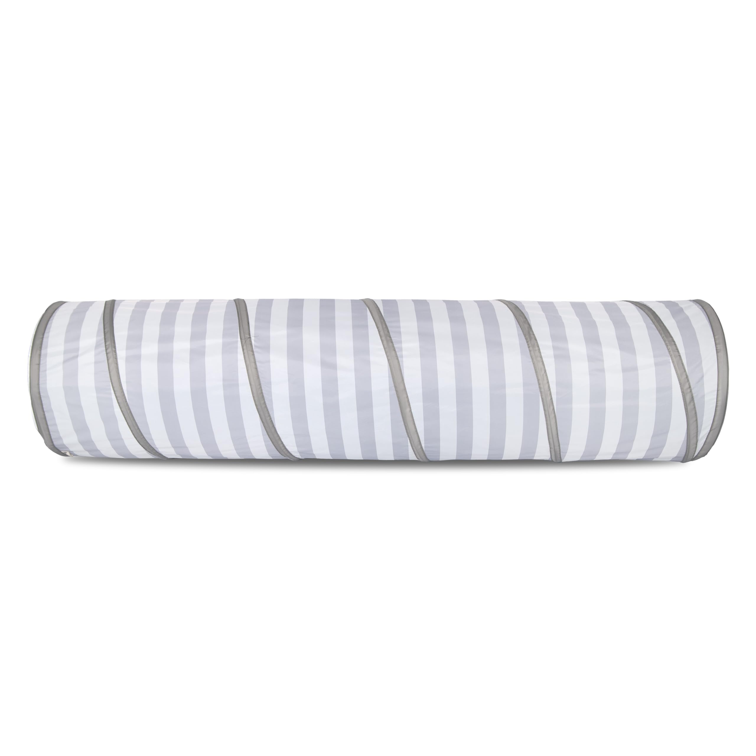 Relsy Grey Striped Pop Up Tunnel for Kids Toddlers, Pets, Grey Stripe Tunnel, 180cm x 45cm - Image 2