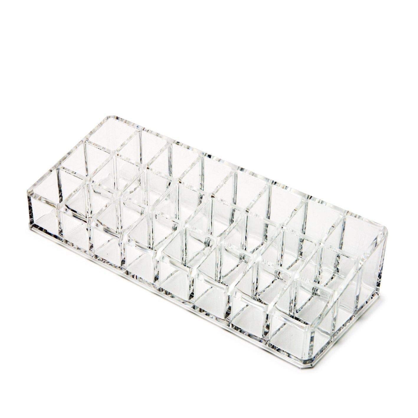 DITCAFOS 24 Compartment Luxurious Clear Acrylic Makeup Organiser Lipstick Holder Case Nail Paint, Brush, Tray Vanity Box DITCAFOS 24 Compartment Luxurious Clear Acrylic Makeup Organiser Lipstick Holder Case Nail Paint, Brush, Tray Vanity Box