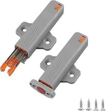 Push to Open Door Latch,2 Pack Non-Magnetic Heavy Duty Push Latch for Hidden Door Push Release Drawer Pull Touch Lock Tip On RV Closet Close Strong Pop Out,Push to Open Cabinet Hardware