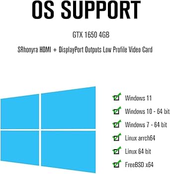 グラフィックボード・グラボ・ビデオカード SRhonyra(Songrey) GTX1650 4GB 1slot SRhonyra GTX 1650 Low Profile 4GB Graphics Card 128 Bit Dual