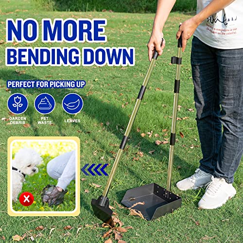 Image of Pooper Scooper for Large Dogs, Adjustable Long Handle Metal Tray and Spade Poop Scooper for Dogs with Bin for Pet Waste Removal, No Bending Clean Up Pooper Scooper for Medium and Large Dogs