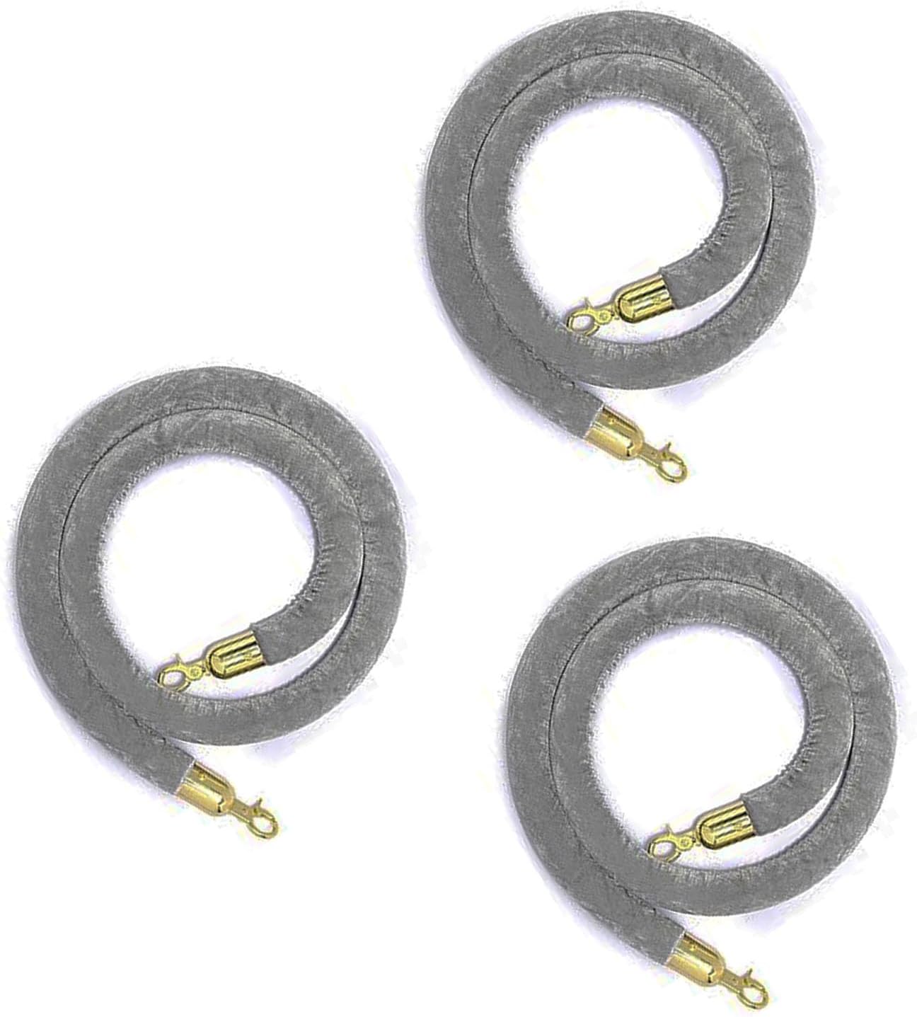 3 Pcs Velvet Rope,Crowd Control Rope with Snap Hooks,Velvet Stanchion Rope,Hanging Rope,Carpet Ropes,for Party Event and Red Carpet(Size:2ft)