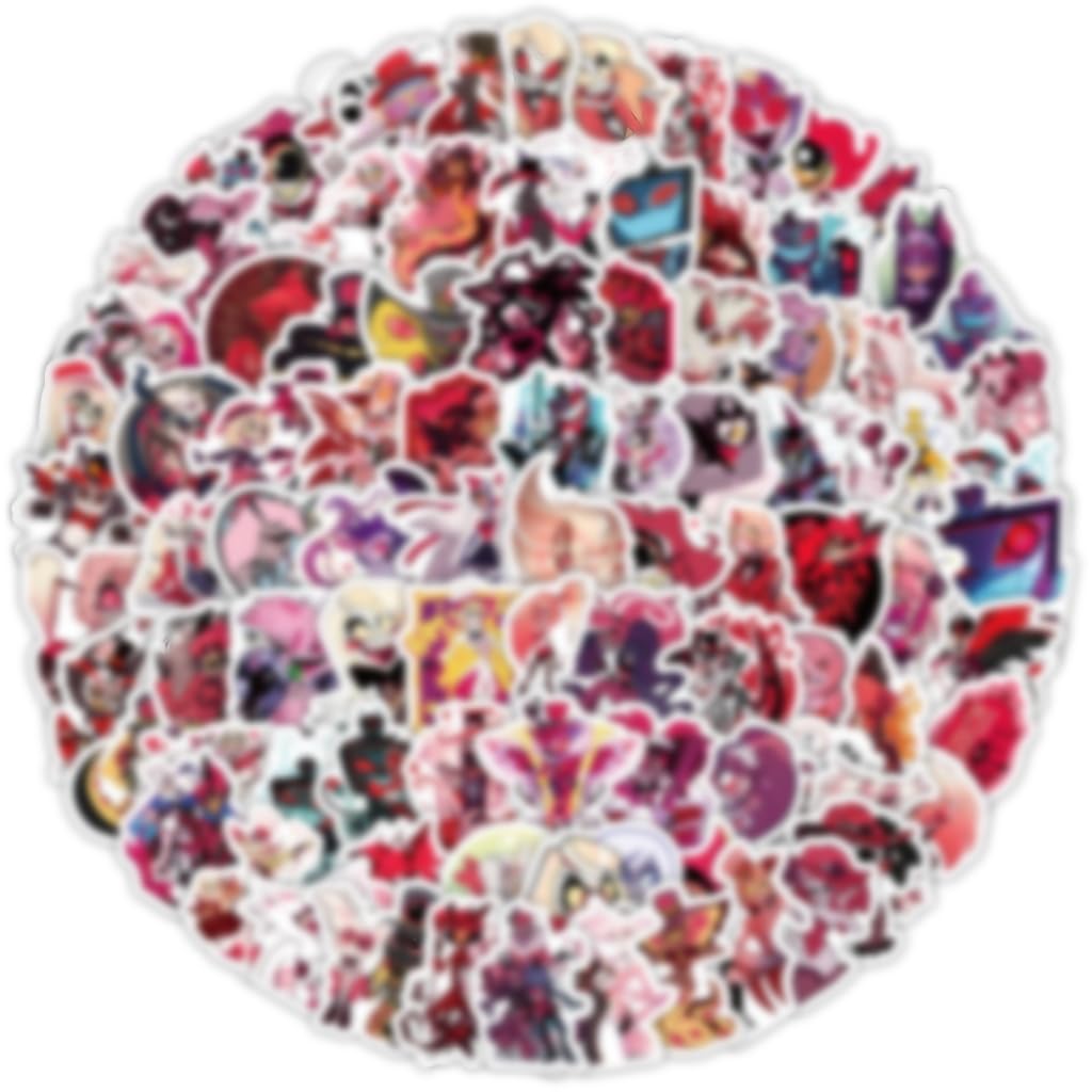 110 pezzi Collezione di Hazbin di Hotel Merch Adesivi per valigia Skateboard Laptop Computer Bottiglie d'acqua Auto Adolescenti Ragazzi Ragazze Decal Adesivo impermeabile