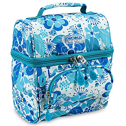 Image of J World Corey Kids Lunch Bag. Insulated Lunch-Box for Girls, Women, Blue Vine