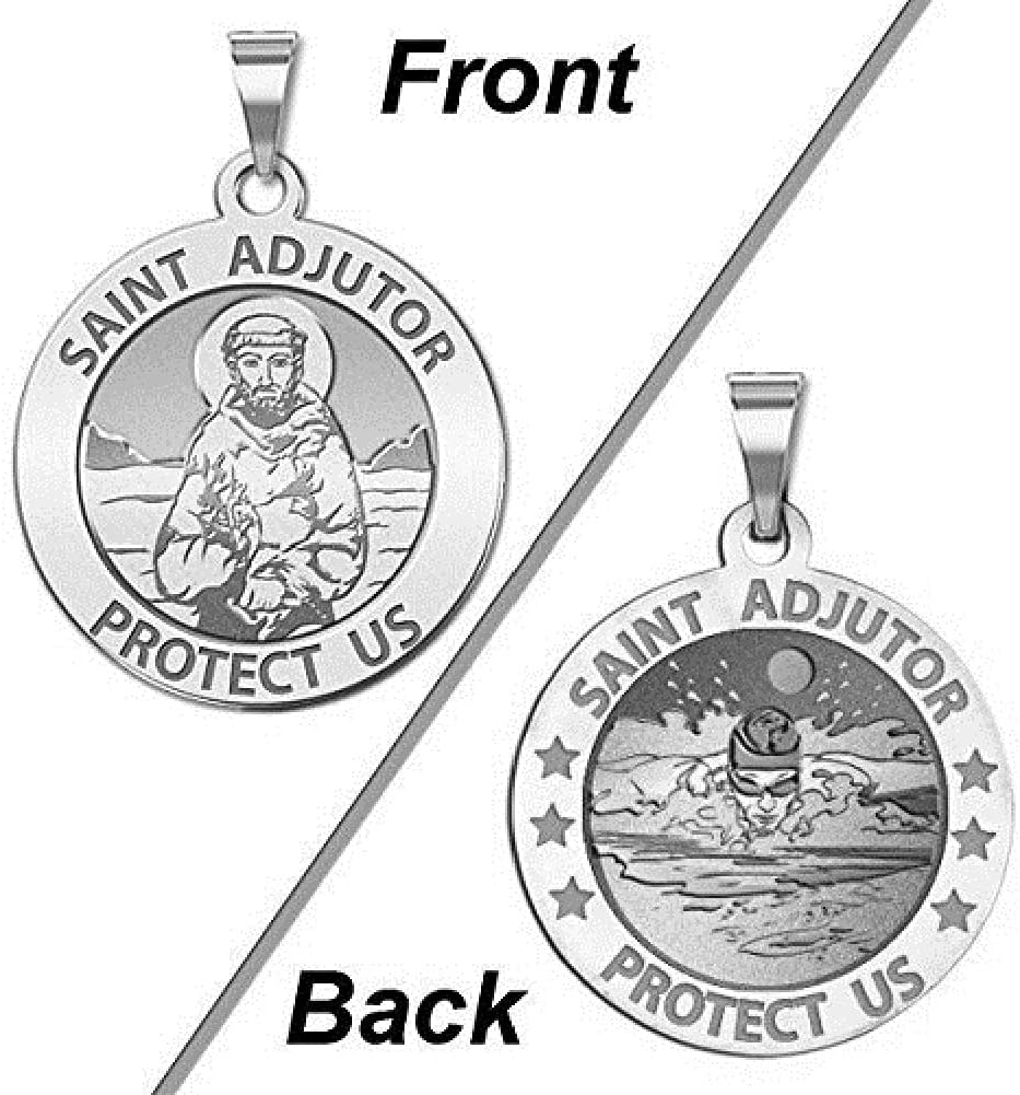 PicturesOnGold.com Saint Adjutor Doubles Sided Male Swimmer Religious Medal -