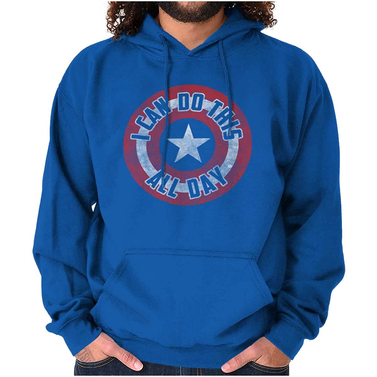 Brisco BrandsI Can Do This All Day Star Shield Hoodie Sweatshirt Women Men