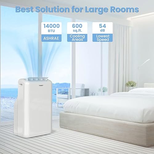 Miniatura 3 de TOSOT Aire acondicionado portátil inteligente Wifi de 14,000 BTU (10,000 BTU SACC) con calentador, potente columpio automático de enfriamiento,