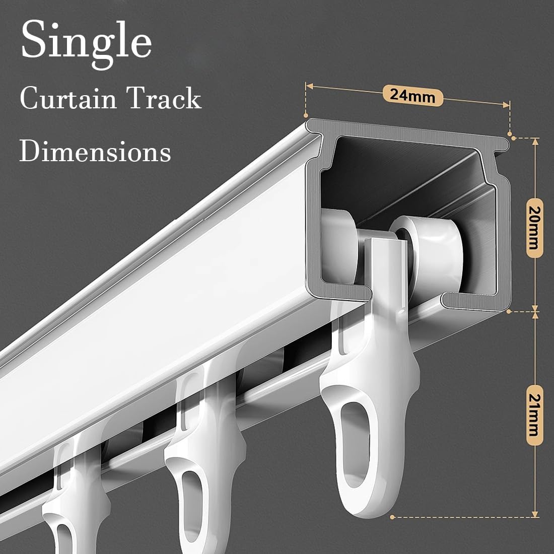 天井取り付け式遮光カーテンレール、伸縮式天井カーテンランナー、バスルーム/RV/ガゼボ間仕切りレールシステム，スライド式、調節可能、