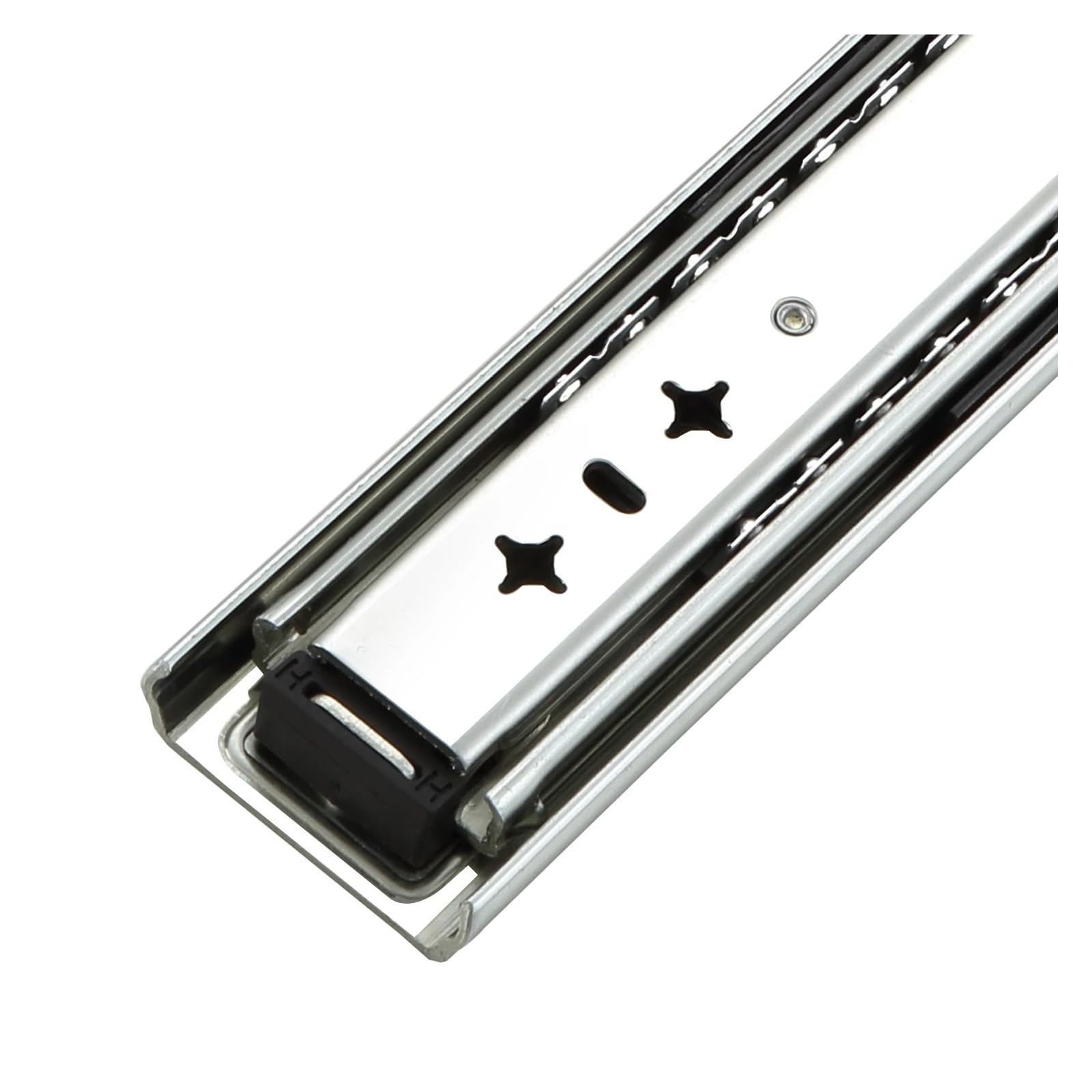 Guías para cajones de alta resistencia, Guía deslizante for cajón con cerradura de 53 mm, riel 3 pliegues 10 a 60 pulgadas, rodamiento bolas extensión completa 256 libras(No Lock-16inch(400mm))