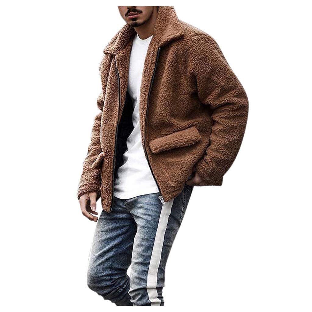 Pan Hui Men's Zip Up Fleece Hoodie Winter Heavyweight Sherpa Lined Warm Jacket Thickened Plush Coat Parka Padded Coat