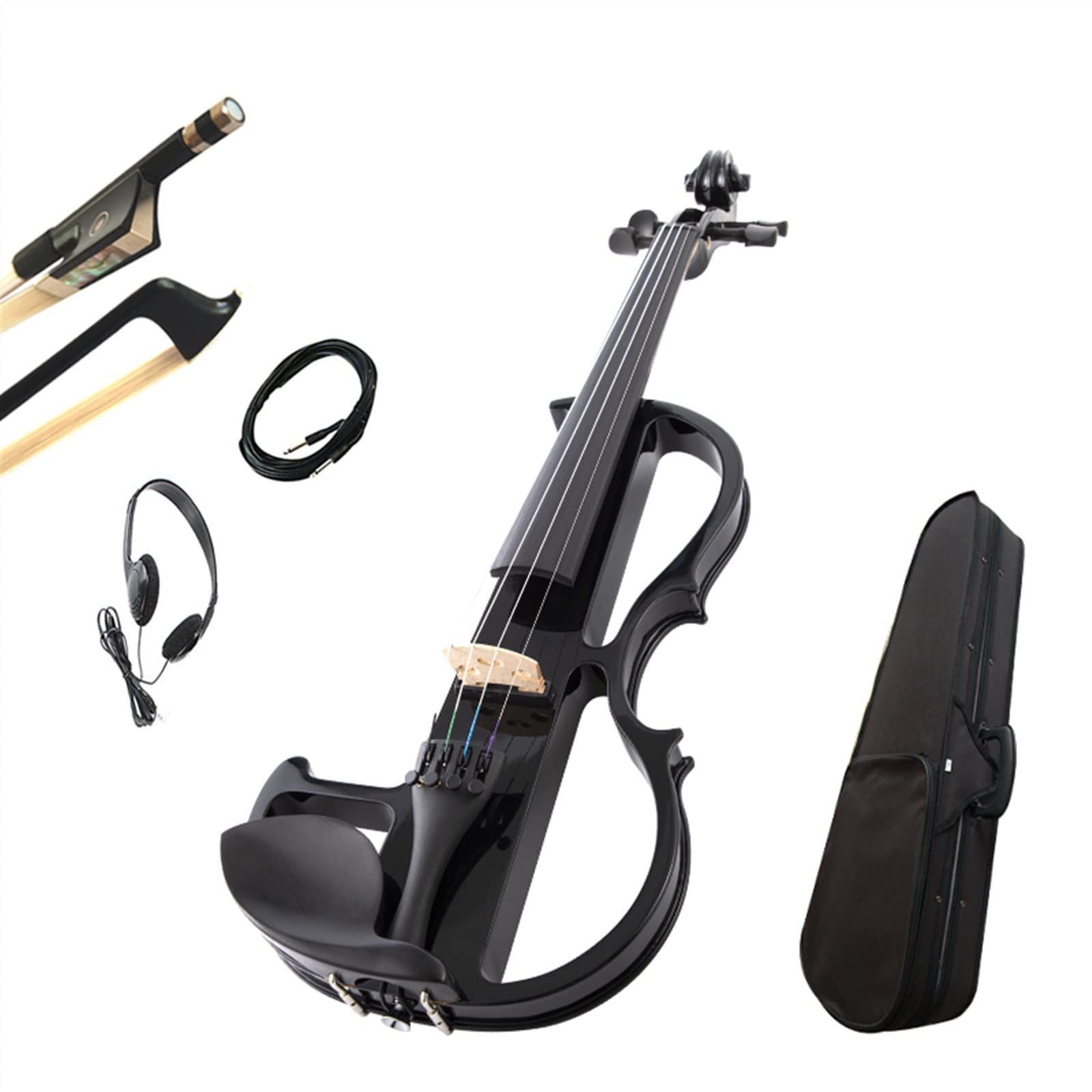 Violine Anfänger Handgefertigte Massivholzgeige 4/4 E-Geige Mit Koffer+Bogen+Schulterstütze