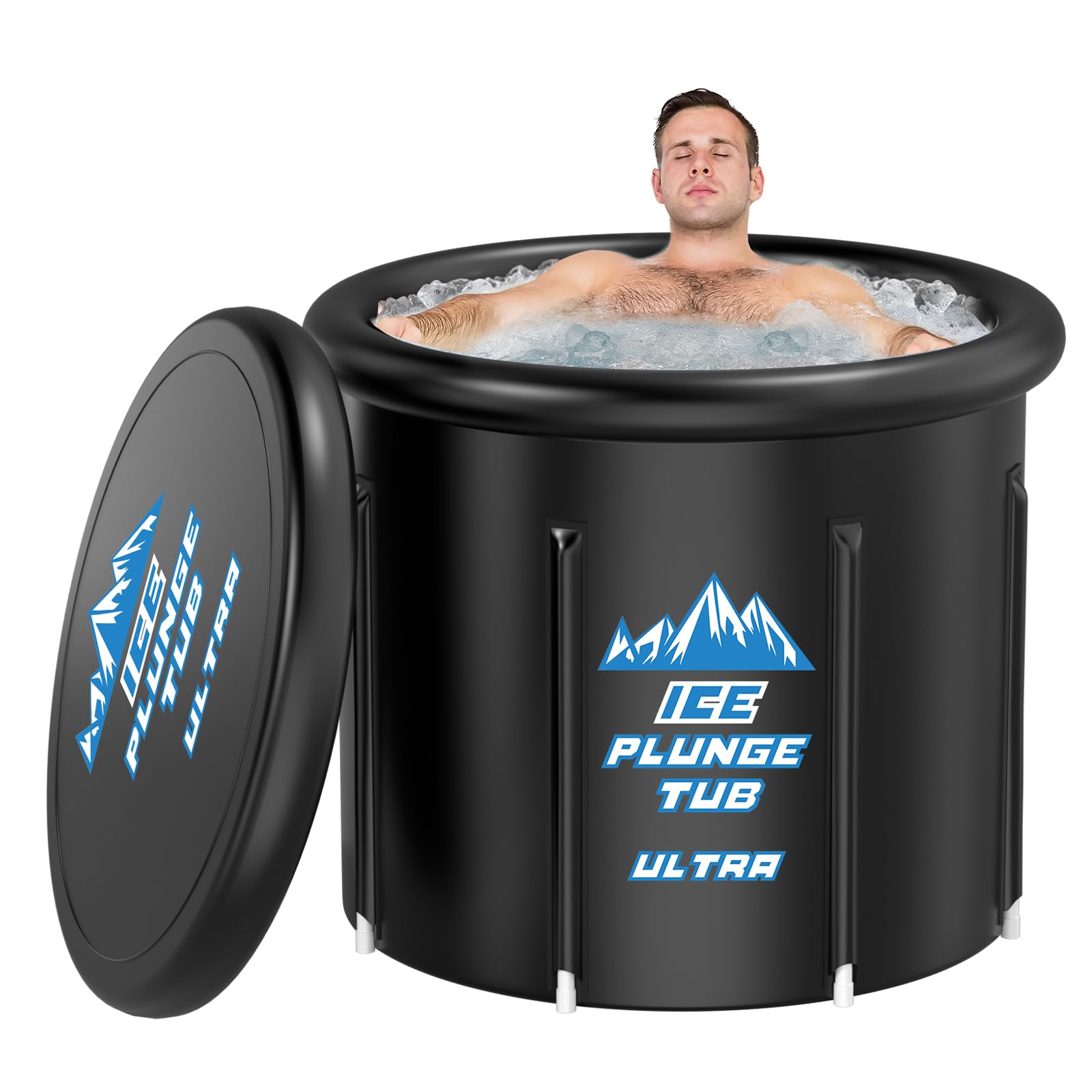 Cold Plunge Tub - XXL Size 126 Gallons Ice Bath Tub, Multiple Layered Portable Ice Bath Plunge with Cover, Suitable for Indoor Gardens Gyms Arena Cold Water Therapy Training Athletes Recovery