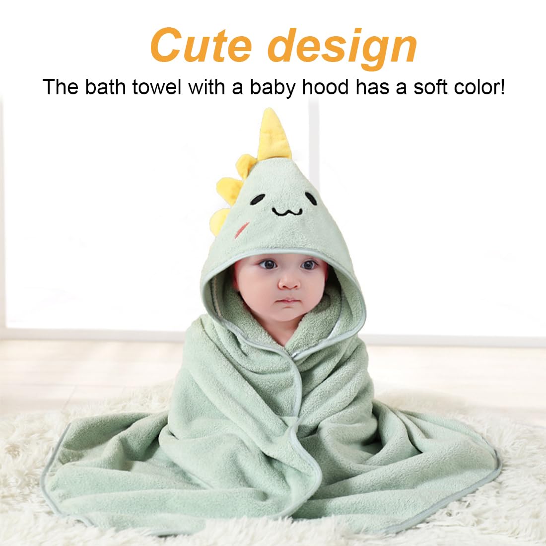 WeddHuis Serviette à Capuche Bébé, Peignoir De Bain En Tissu Éponge, Cape de Bain Bebe Garcon, Cadeau Naissance Garcon, Pour Garçon Et Fille