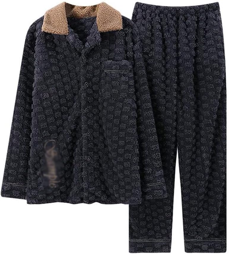 Pajamas Autumn And Winter Coral Velvet Thick Flannel Home Suit Men's