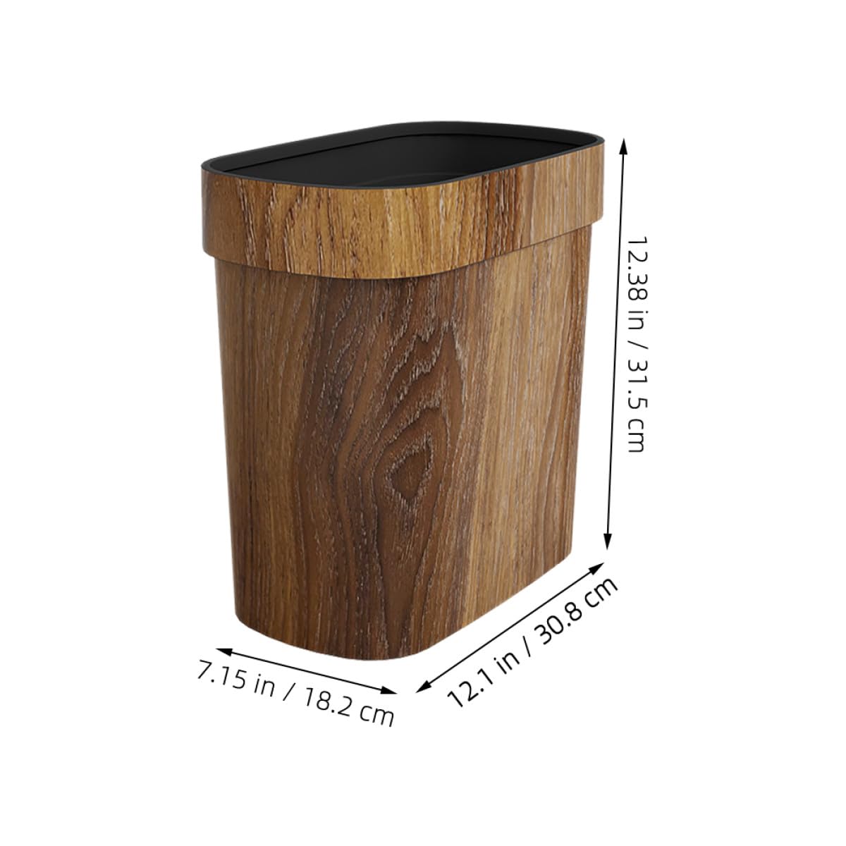 KALLORY Cubo Desperdicios Cocina de Imitación de Madera, Papelera Delgada de Pp para Baño, Oficina y Hogar, Uso Multi-escena y Gran Capacidad Color Aleatorio