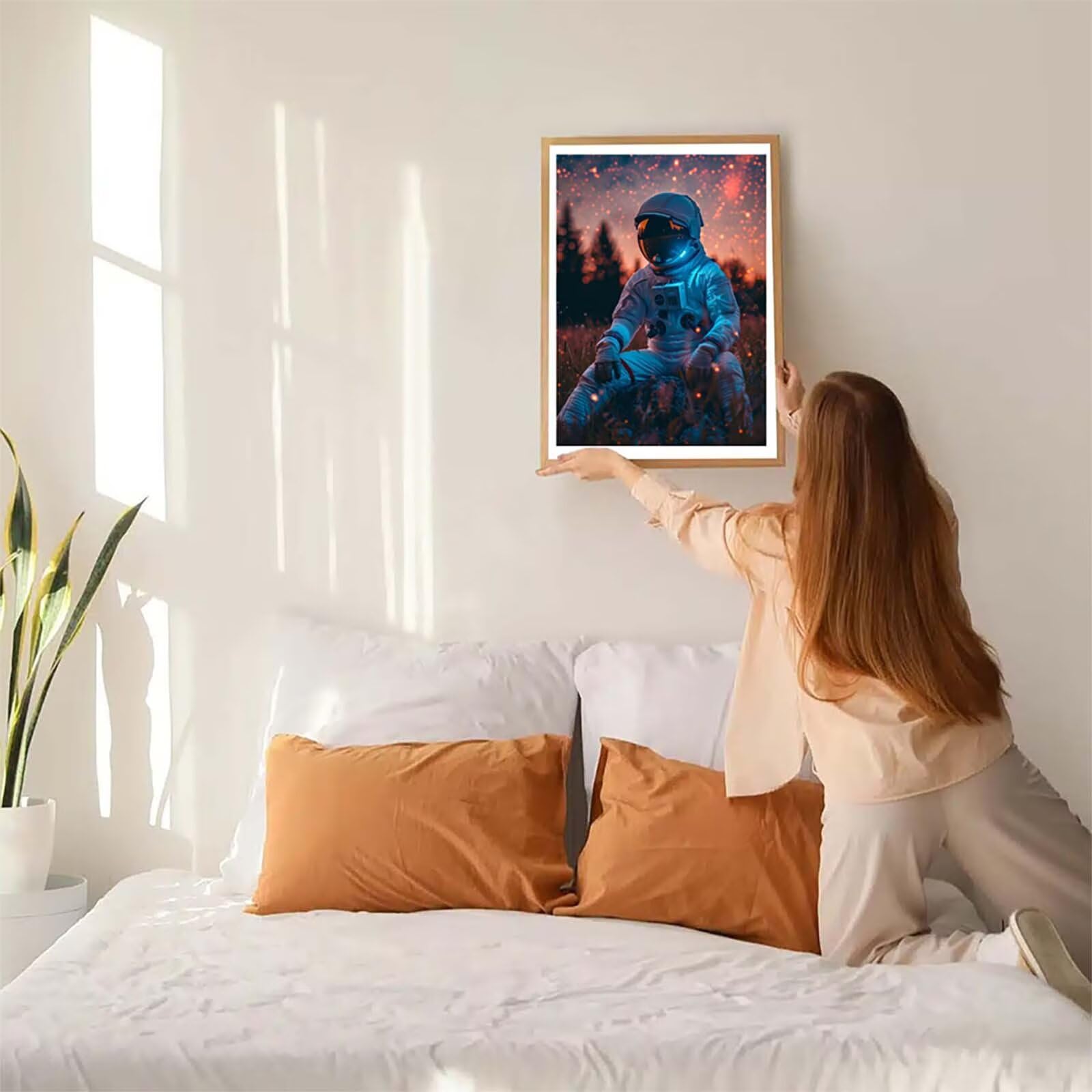 Astronauta Diamond Painting Adulti 60x80cm, 5D Diamond Painting Kit J-5349 | Paesaggio DIY Disegni con Perline da Attaccare, Kit Pittura Adulti, Diamantini Crystal Art, Decorazioni Casa Regalo Donna