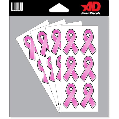 Pink Ribbon Breast Cancer Awareness Helmet Decal Stickers 2.5