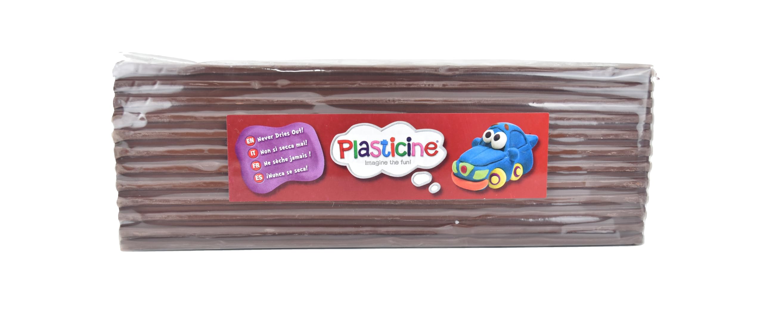 The Original Plasticine, One Colour Slab 400g - Chocolate, Modelling Clay for Professional Animators and Model Makers, Easy to Shape and Mould, Make Sculptures, Models and Stop-Motion Animations