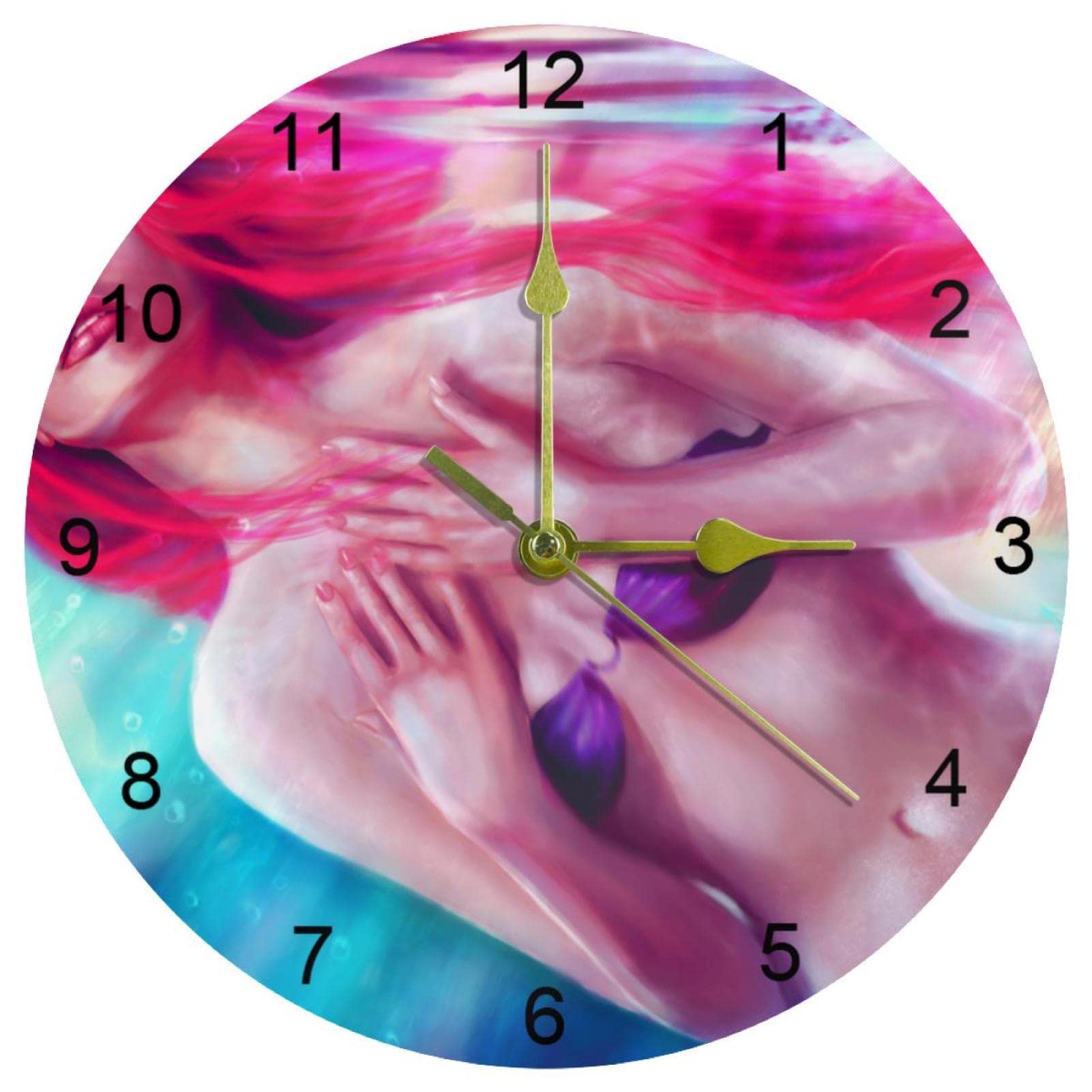 Horloge murale silencieuse pendule blanche chiffres arabes pour classe et &eacute;cole