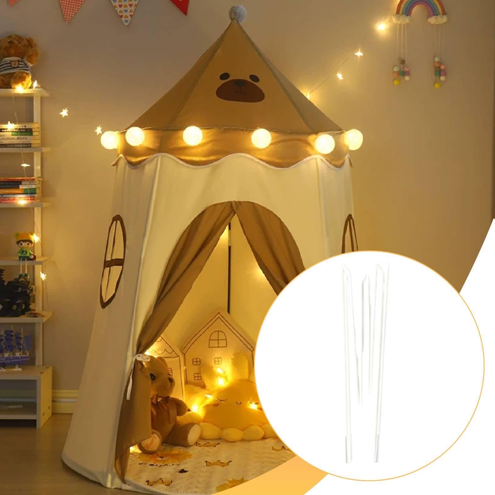 Aste Tenda Bambini per Castello Gioco Supporti Segmentati in Fibra di Vetro Kit Sostituzione Palo per Tenda Principessa Barre per Capanna, 1 Pezzo