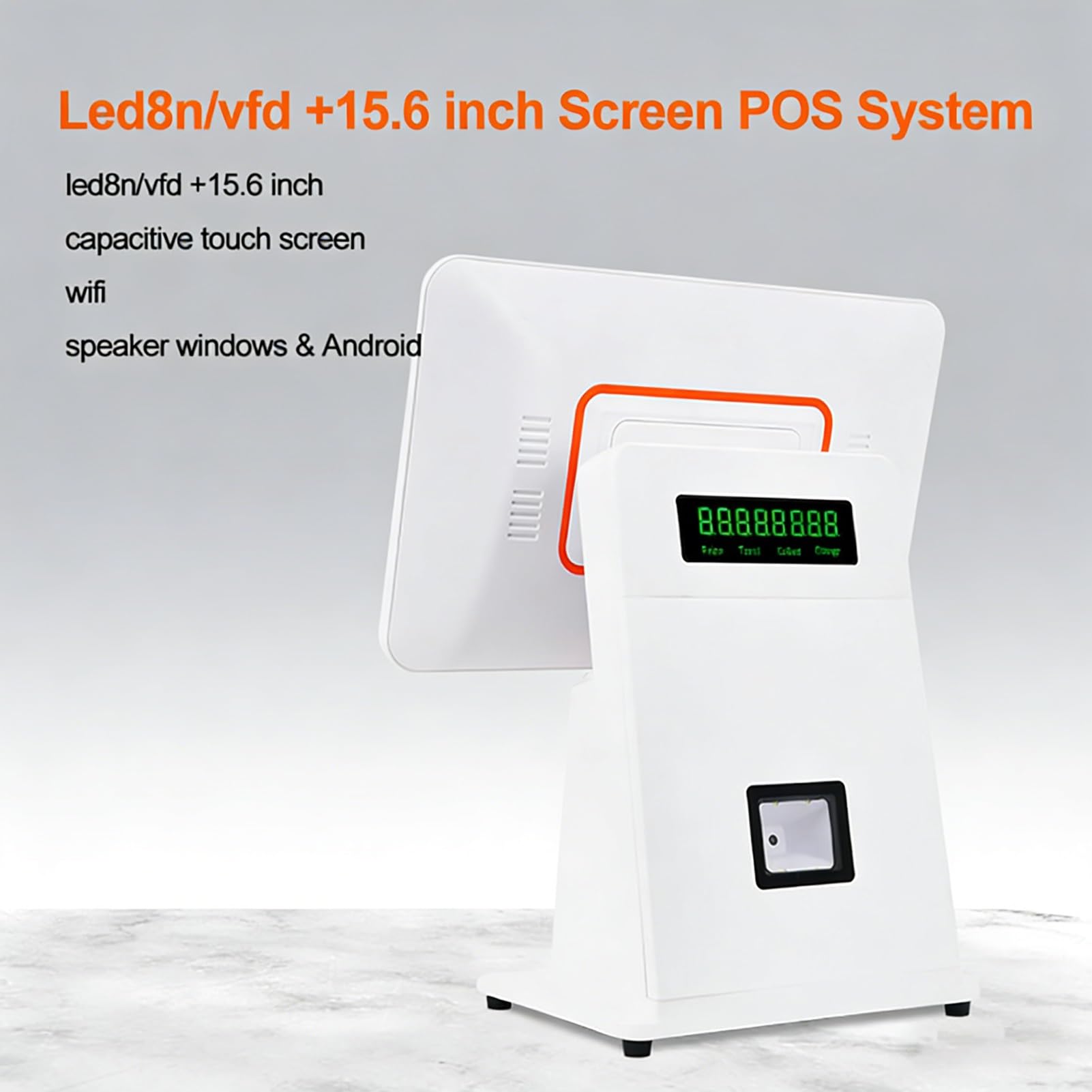 System Kasowy/Terminal POS,Dotykowy 15.6 HD/Procesor Klasy i5,8GB,128GB/Kompatybilne Oprogramowanie/Dual-Band WIFI/Proste Zarządzanie i Niezawodny System dla Sprzedaży(Black,58mm Paper Roll)